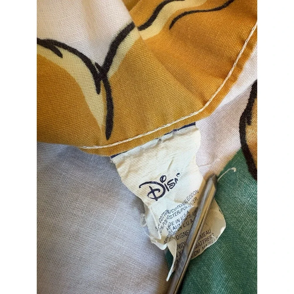 Vintage 90s Winnie the Pooh Piglet Twin Flat Bed Sheet Sunny Day Disney USA Made